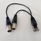 RJ48 RJ45 Male to Dual BNC Female Adapter E1 2M Data Extension Cable for Relay Digital Voice Card Black 28cm