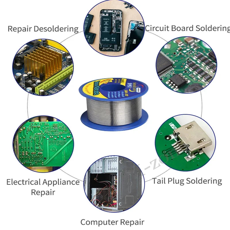 MECHANIC 60g Soldering Wire Double Rosin Core Flux SX-862 183℃ Melting Point 0.3-1.8mm High Purity Environmental Tin Wire Tools
