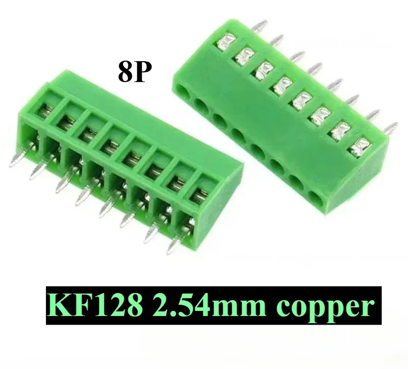 10pcs 2.54MM PCB Universal Screw Terminal Blocks Connector 2/3/4/5/6/7/8/9/10-12 Pin/Poles KF128 Straight Pin Copper