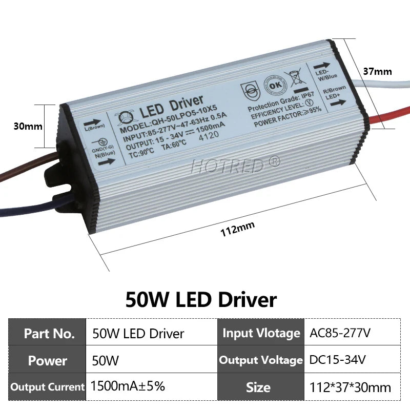 High Power LED Chip IR Infrared 730nm 810Nm 850nm 940nm Deep Red 660nm 30W 50W 100W Grow Plant Light for Night Vision CCTV Camer
