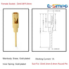 100pcs Dim0.3-0.46mm Mini Round Hole Pin Header Female Gold PCB Solder Claw Spring Jack Crystal Oscillator Sensor Relay Socket