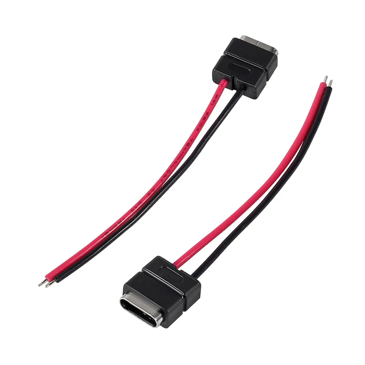 8pcs USB Connector Type-C Female Chassis 2 Pin for DIY, 2.5A 5V Waterproof Grade IP67 Female Chassis 2P Solder Wire Type USB C