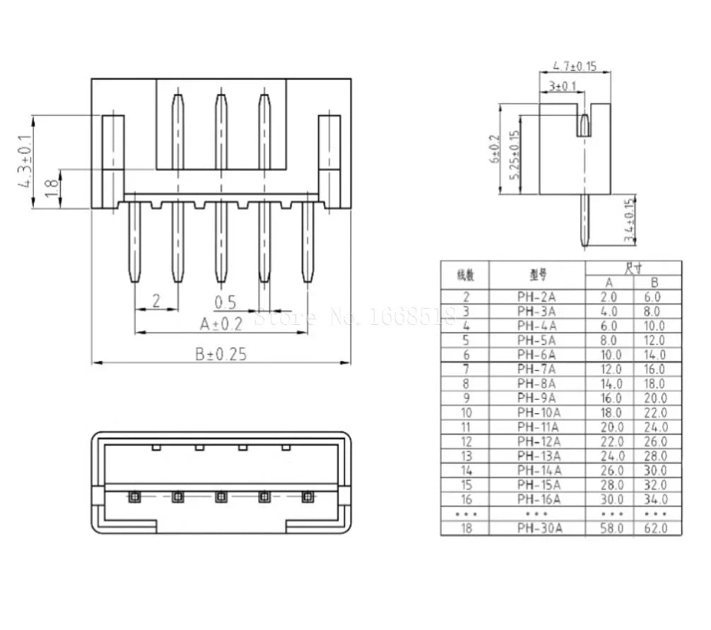 10PCS 1.0 1.25 1.5 2.0 2.54 SH/JST/ZH/PH/XH 1.0MM 1.25MM 2.0MM 2.54MM Male Pin Header Socket Dip/Right Angle SMD 2/3/4/5-9P Pin