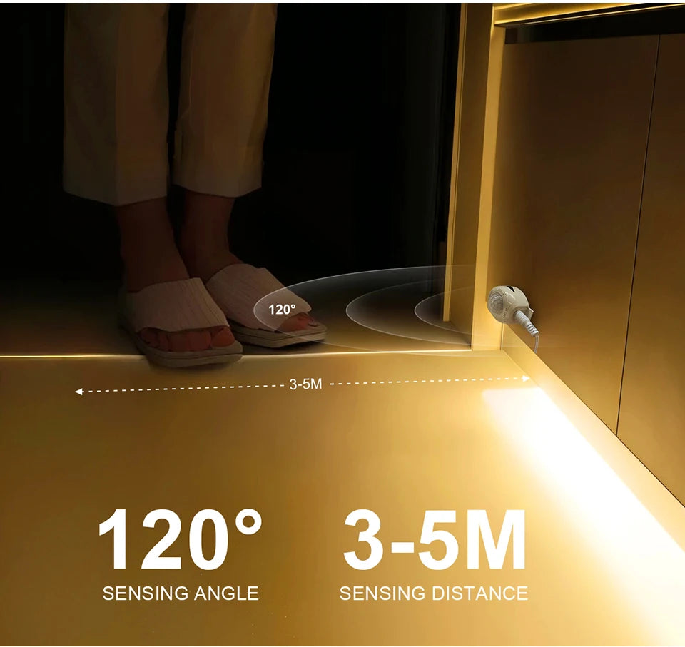 USB 5V LED Strip Light Waterproof SMD2835 With Sensitive PIR Motion Sensor Delay Time Adjustable For Kitchen Bedroom Corridor