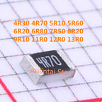 100PCS SMD Resistance 4R30 4R70 5R10 5R60 6R20 6R80 7R50 8R20 9R10 9R00 11R0 12R0 13R0 0805 1210 1206 2010 1812 2512  Thick film