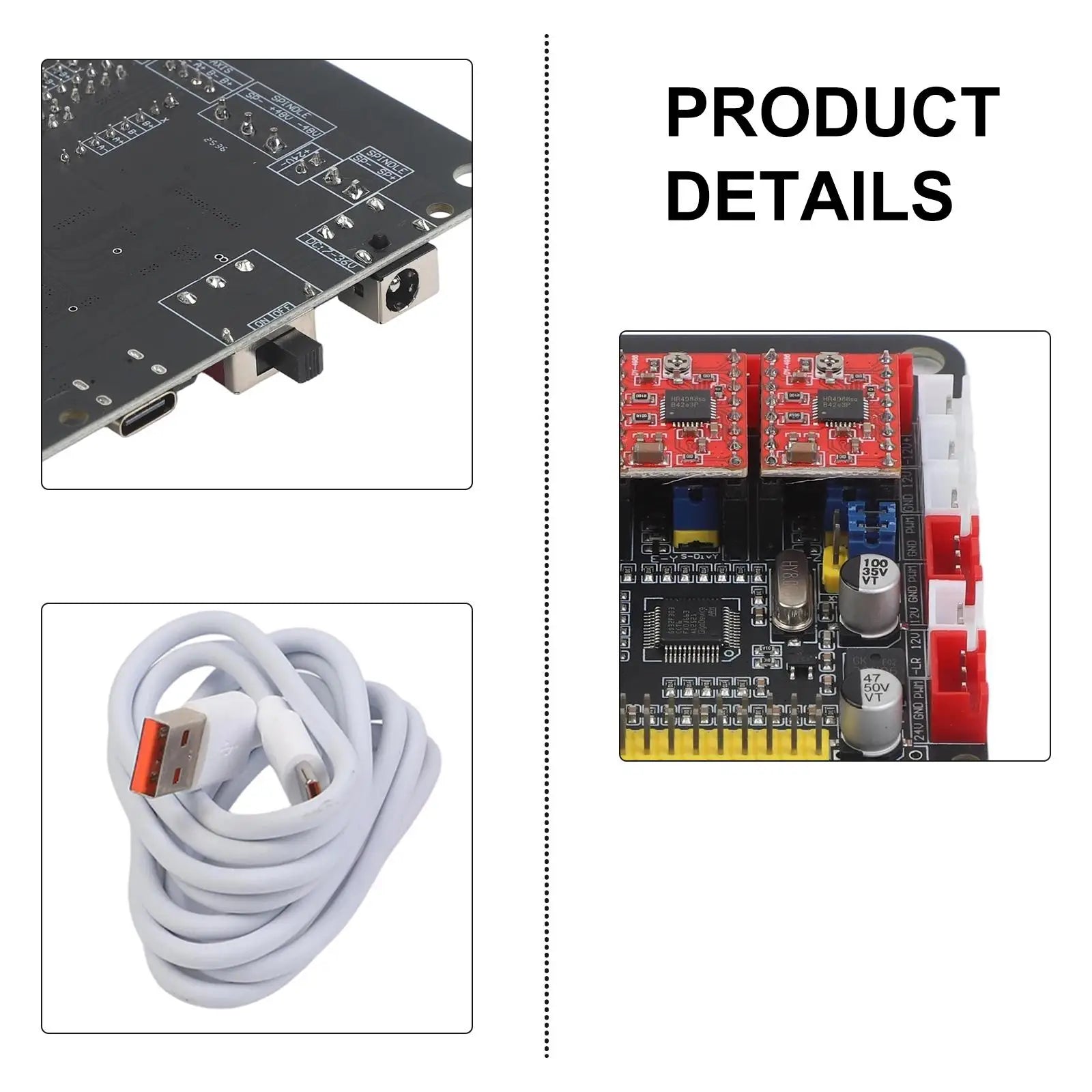 For GRBL 1.1 Controller Board For CNC Router 3018 2418 1610 With Double Y Support A4988 Stepper Motor Driver USB Connection
