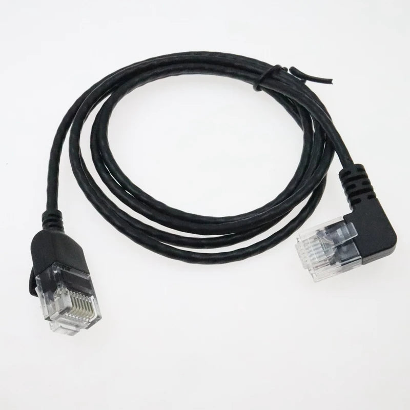 90 Degree Angled, Flexible Slim & Ultra Thin Cat6 Rj45 Ethernet Patch LAN Cord up to High Speed 10Gbps 550MHz for PC, Router