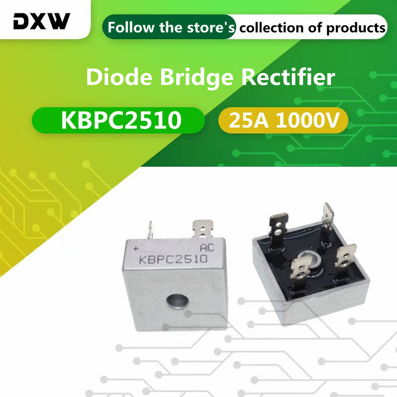 2PCS KBPC2510 25A 1000V Diode Bridge Rectifier KBPC2510 Square Rectifier