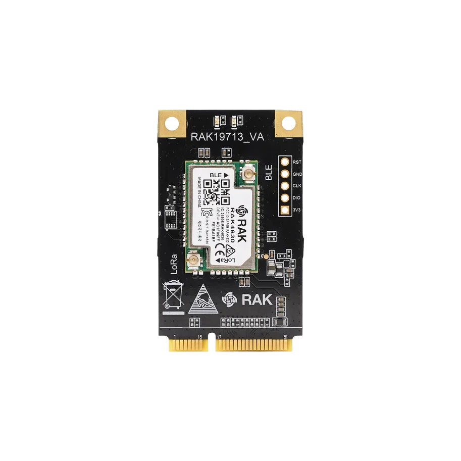 RAK19713 Mini PCIe Module For LoRa® LoRaWAN® Mini PCIe Module For Linux Gateways, CM4 Carrier Boards And Industrial PCs