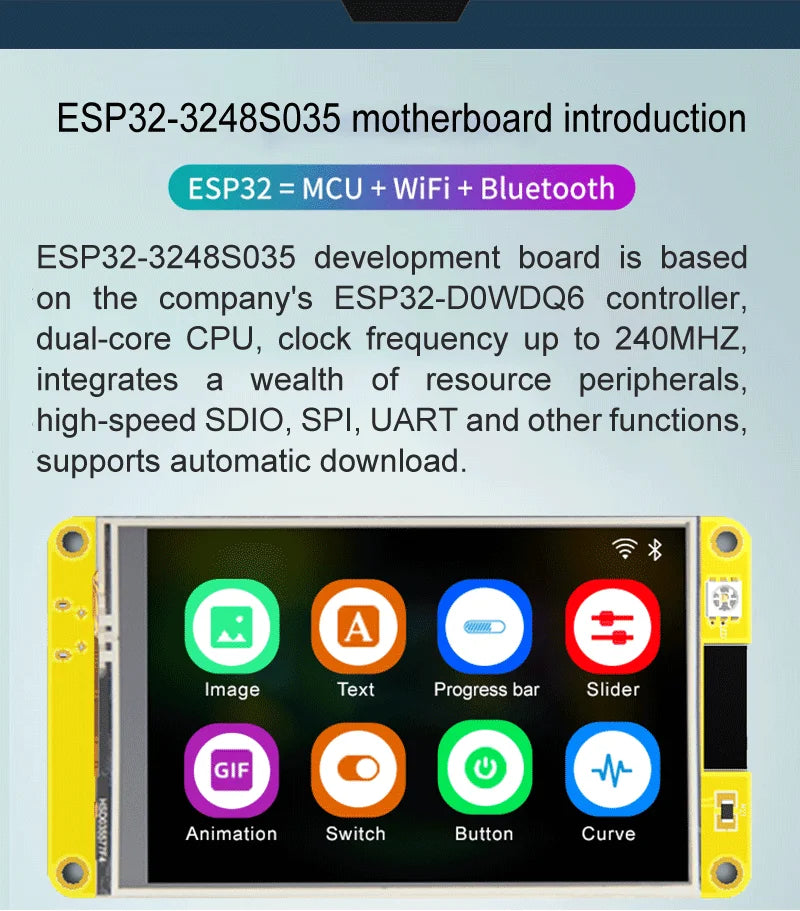 3.5" 320*480 Smart Display Screen 3.5inch LCD TFT Module Capacitive Touch ESP32 Arduino LVGL WIFI&Bluetooth Development Board