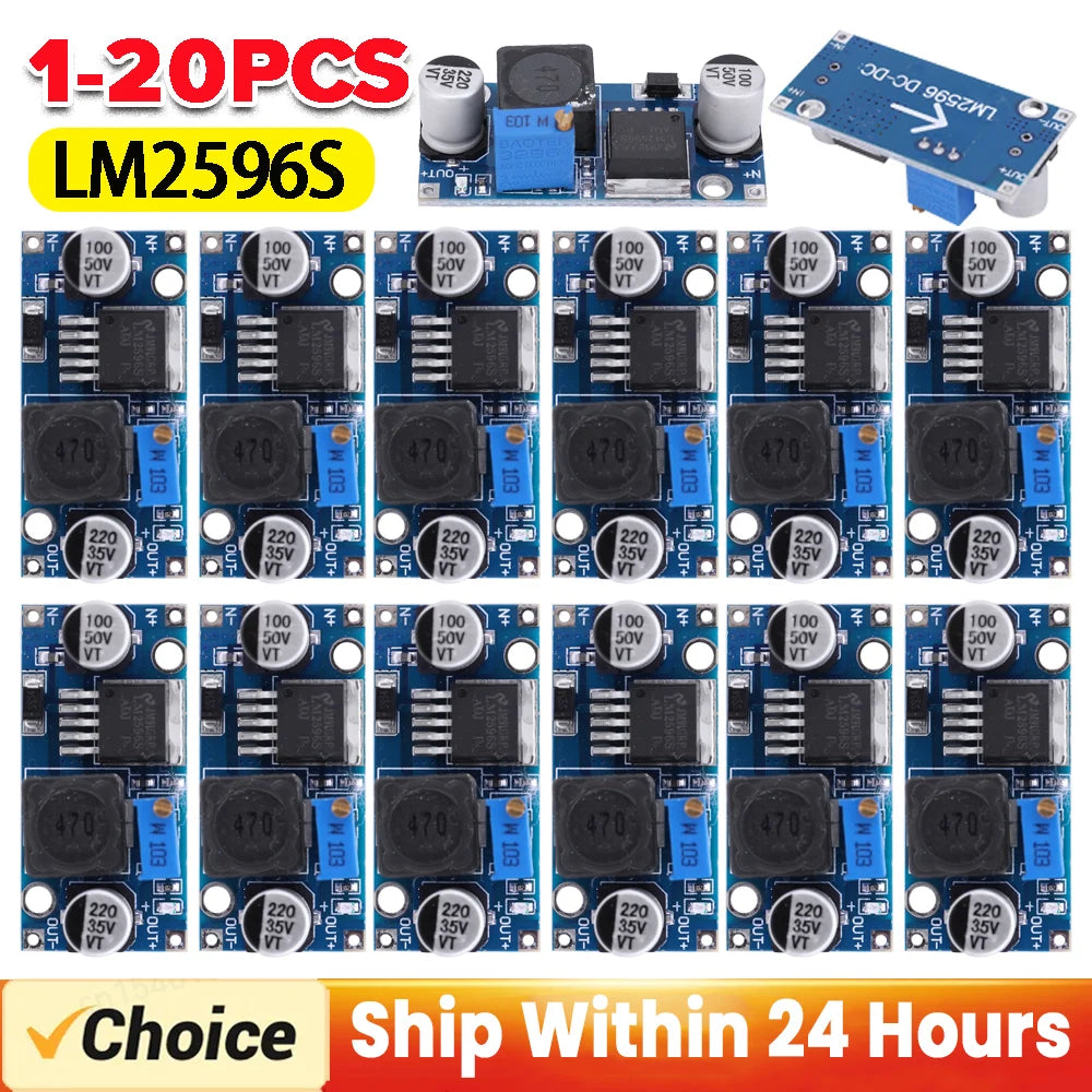 20-1PC LM2596 DC-DC Step-down Power Supply Module 3A 3.2-46V Adjustable Step-down Module LM2596 Voltage Regulator Buck Converter