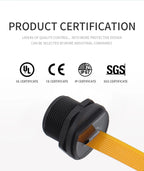 Waterproof Connector SIM Card Threaded Back Mounted Female Solder Socket With 20cm FPC Cable