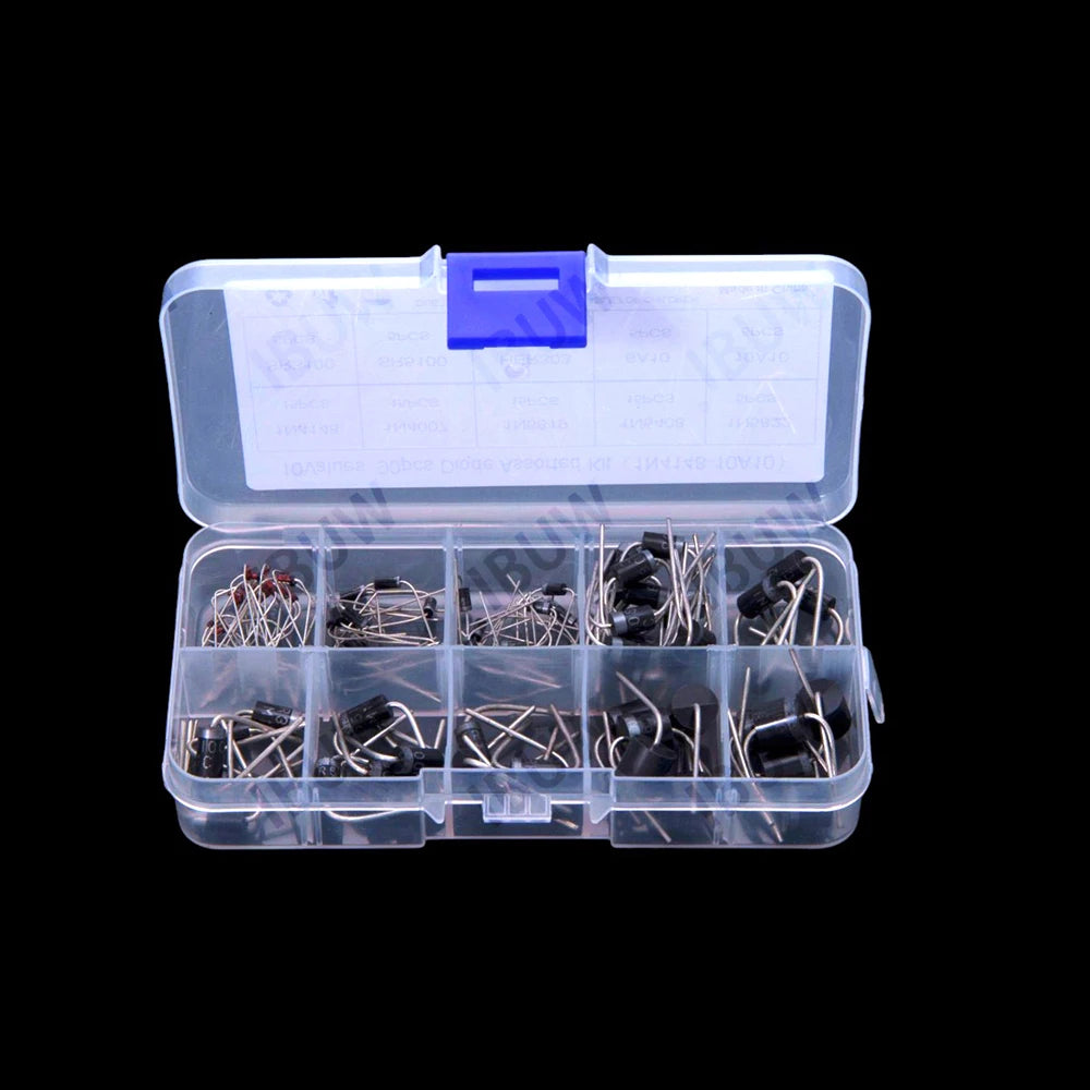 10Values 1N4007 1N5819 1N5408 1N5822 SR3100 Schottky 10A10 rectifier fast recovery diode 1N4148