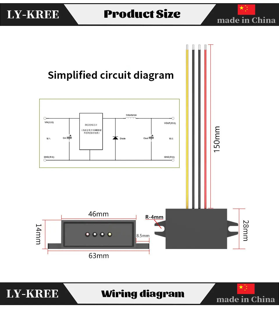 12v to 5v Converter 12V To 3.3V 3.7V 4.2V 6V 7.5V 9V DC Transformer 3A Buck Module Power Adapter Controller Regulator Inverter