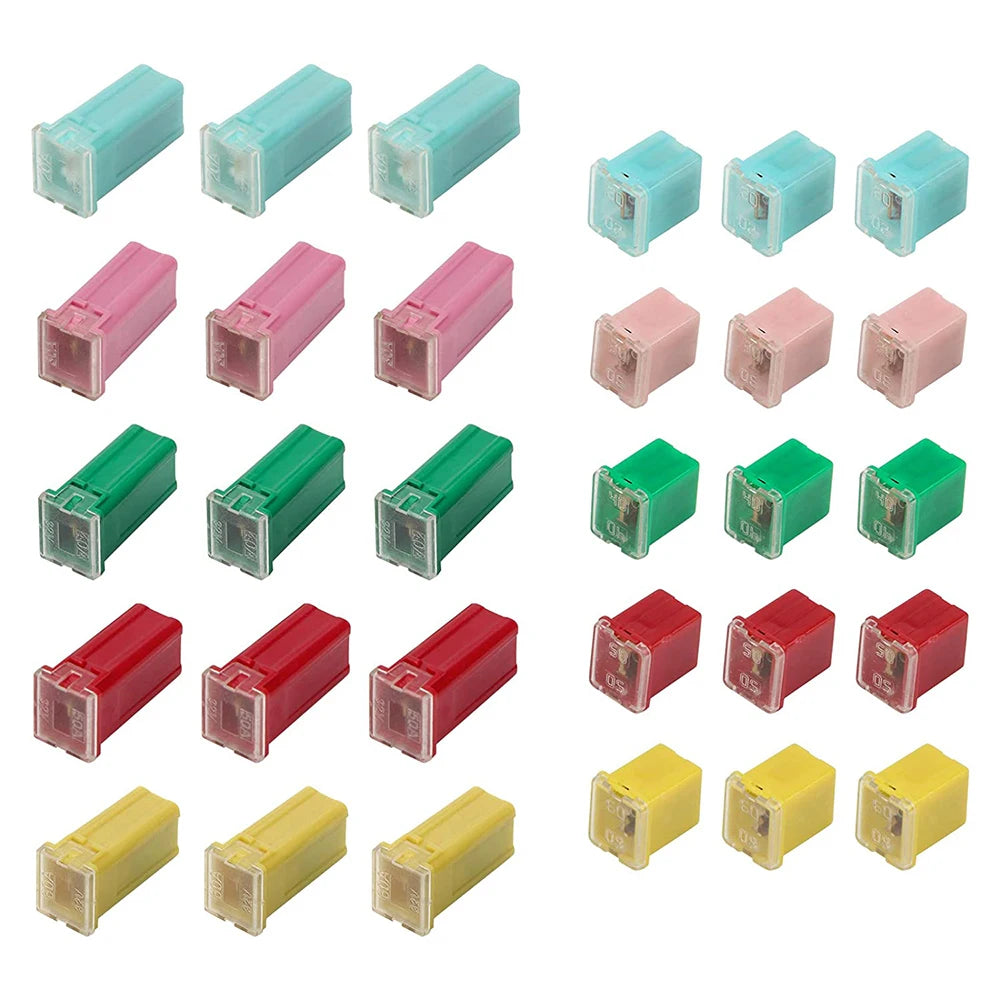 10 Piece Automotive Low and High/Standard Box Fuse 20A 30A 40A 50A 60A Fuse Combination Kit for Pickup Trucks, Cars and SUV