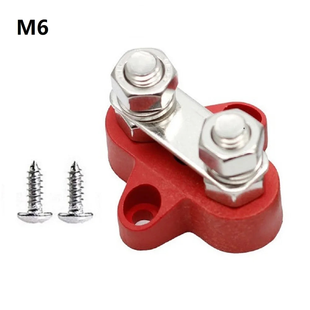 Double Stud Terminal Block M6 M8 For Car Boat Marine Wiring PA66 Insulator Base Electrical Connector 5A To 200A