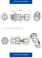 Waterproof M16 2 3 4 5Pin 6 7 8 9 Pin Cable Connector Outdoor IP68 Screw/Welding Male Female Wire Power Aviation Plug Connector