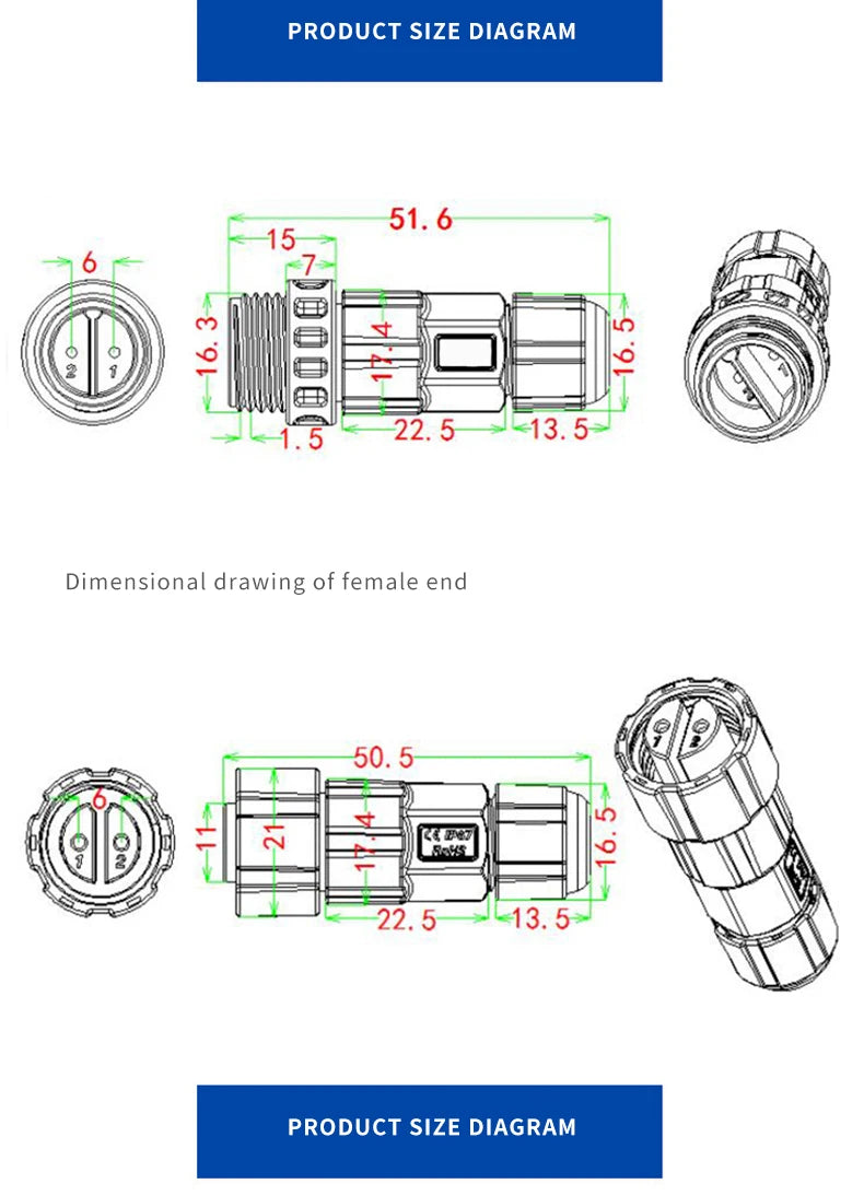 Waterproof M16 2 3 4 5Pin 6 7 8 9 Pin Cable Connector Outdoor IP68 Screw/Welding Male Female Wire Power Aviation Plug Connector