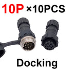 10Pcs  Connector GX16 M16 Waterproof Docking Back Nut Male&Female Plug&Socket 2pin3pin4pin5pin6pin7pin8pin9pin10pin