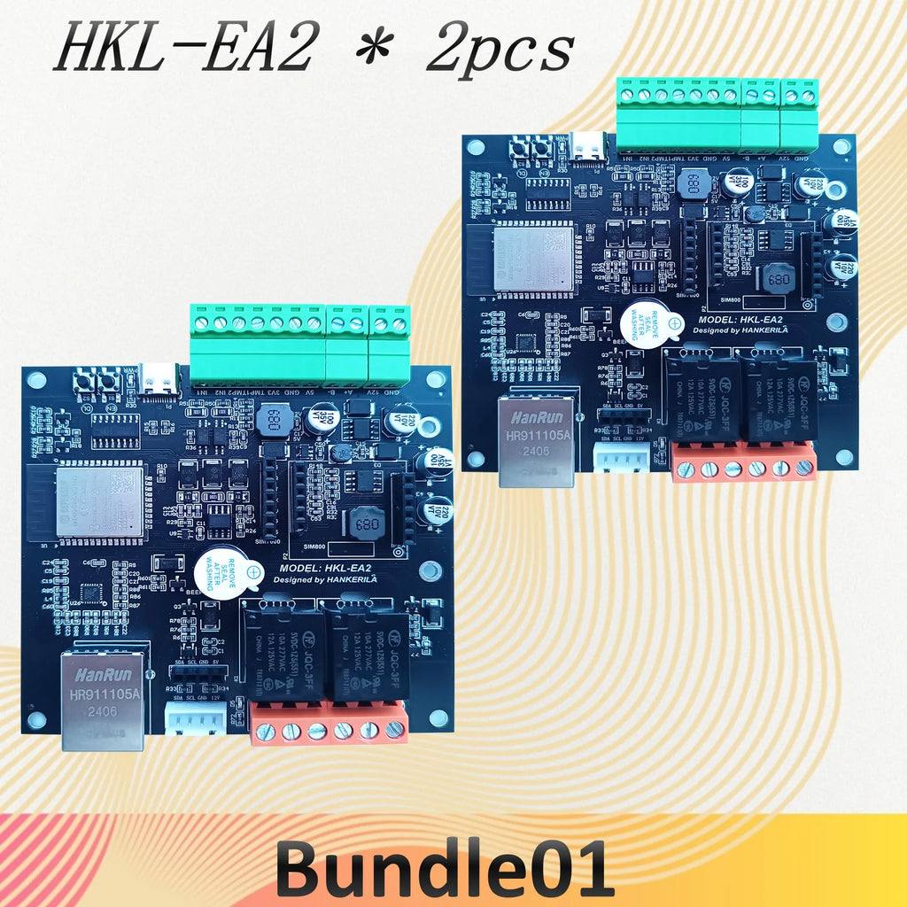 HKL-EA2 Bulk Wholesale Pricing SIM7600 4G Module RS485 DS18B20 Detection Beeping Alarm 2 NPN Input 2 Relay Output IIC Expansion