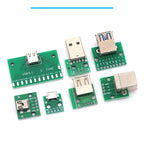 Micro Mini USB USB A Male USB 2.0 3.0 A Female USB B Connector Interface to 2.54mm DIP PCB Converter Adapter Breakout Board