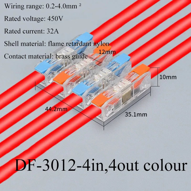 Connector Terminal Blocks Fast Cable Terminals Crimp Push-type Multiple-in Multiple-Outlet Wire Docking LED Terminals