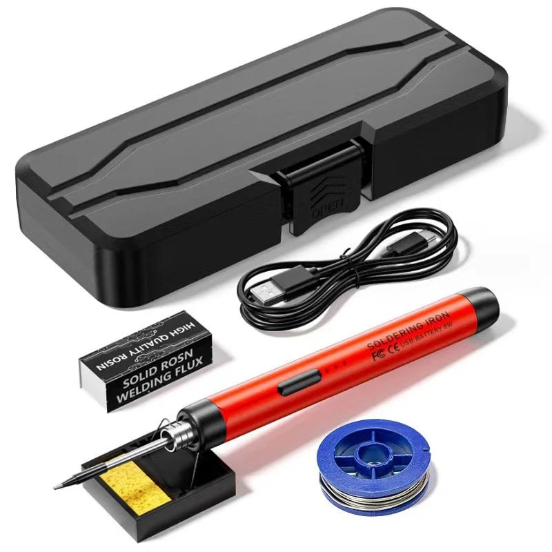 USB Soldering Iron Set Mini Small Soldering Iron Tool With 800mAh Lithium Battery Rechargeable Soldering Iron Set