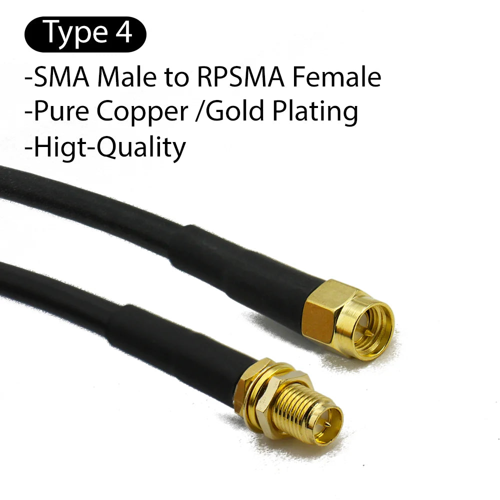 RG58 SMA Male to SMA Female 50ohm Coaxial Cable Low Loss RF Coax Assembly WiFi Antenna Extension Cable Connector Adapter Pigtail