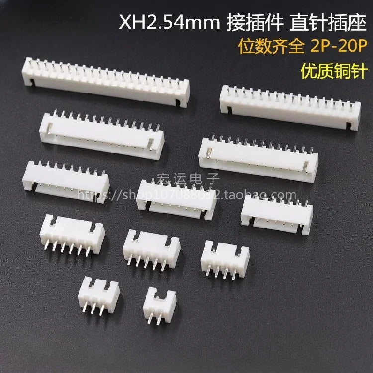 100pcs XH2.54 2/3/4/5/6/7/8/9/10/11/12/13/14/15/16pin JST Connector plug Male, Female, Crimps