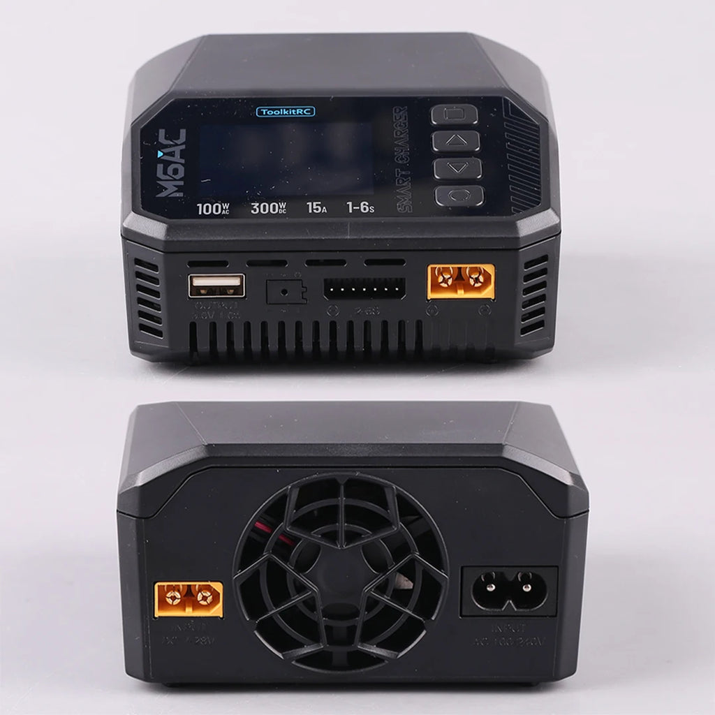 ToolkitRC M6AC 15A 300W Multifunctional LiPo Battery Charger Smart 1-6S Balance for RC Models - High Power RC Accessory
