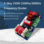 1-5pcs 2-Way 250W Speaker Crossover 2500-3000Hz Treble Medium Bass Filter Frequency Divider HiFi Stereo Audio Crossover Filter