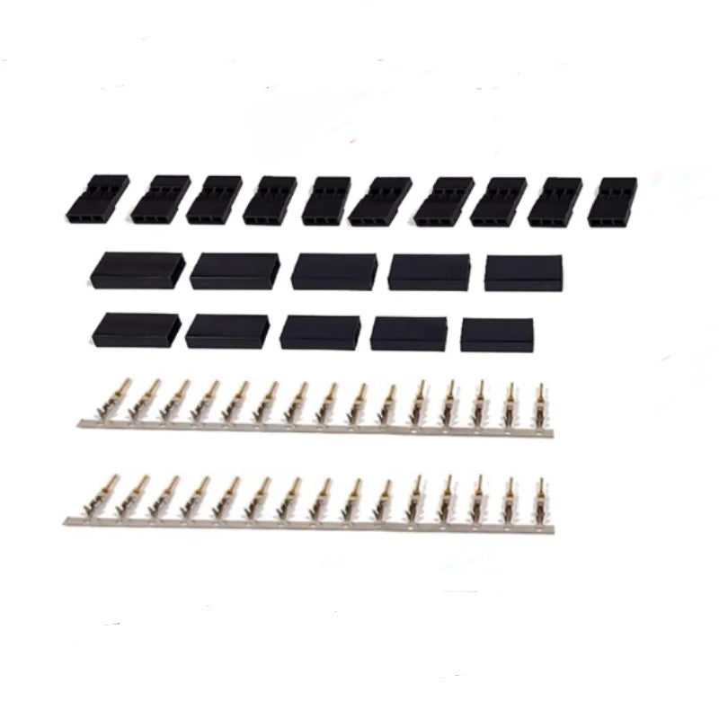 5/10 Pairs Jr Futaba Servo Receiver Connector Plug with Lock and Male Female Gold Plated Terminals Crimp Pin Kit for RC Battery