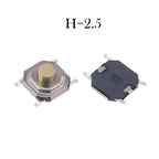 Metal Tactical Push Button Switch,Tact Switch,5.2x5.2x1.5mm to 9mm 4PIN SMT,Key Switch Speaker Audio button,PER 50PCS