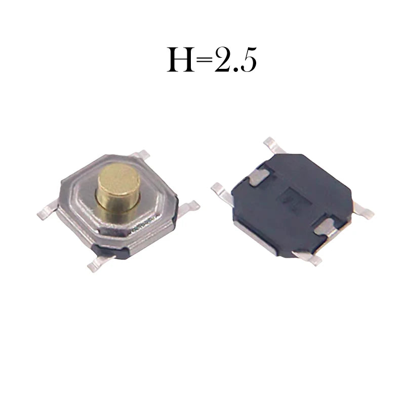 Metal Tactical Push Button Switch,Tact Switch,5.2x5.2x1.5mm to 9mm 4PIN SMT,Key Switch Speaker Audio button,PER 50PCS