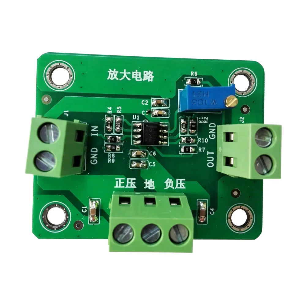 Adjustable Non-Inverting Two-Stage Op-Amp Amplifier Module, Gain 1-10x, for Signal Conditioning & DIY Electronics