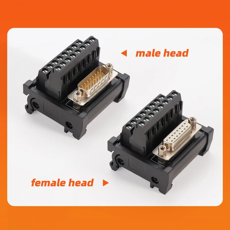 ENMG Direct Insertion 8A 300V DB9 Serial Terminal Block 9 pole 15db25 37 44 50 78 pin male female terminal block rail type D-SUB