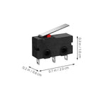 12Pcs Micro Switch with Straight Lever Compact Miniature Limit Detection Switch for Machinery Position Control Small Space