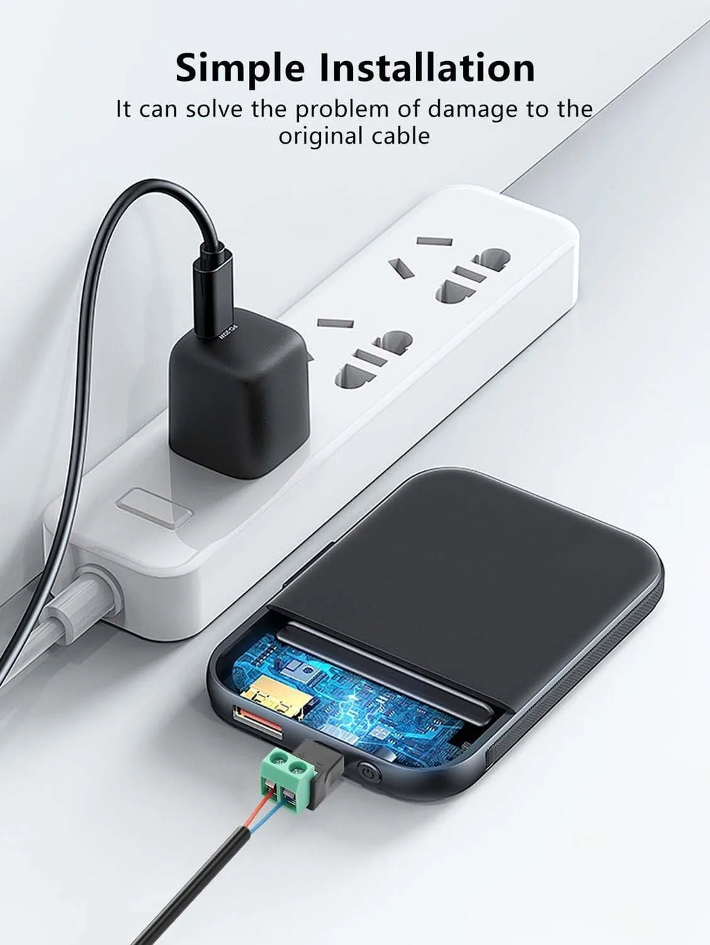 5PCS 2-Pin Screw Terminal to Micro USB Adapter Micro-usb Male Screw Terminal Block Connector Charge Pluggable Adapter Connector