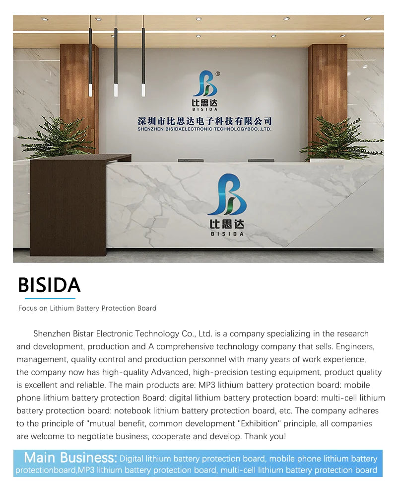 Bisida 10S 36V BMS 15A Different ports Integrated IC For Scooter 18650 Battery