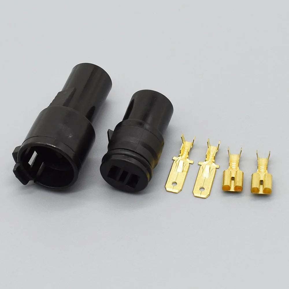 1 Set 6.3mm Sumitomo 2 Pin Way Male Female Round Waterproof Auto Connector Plug Socket For Car 6180-2541 6189-0274