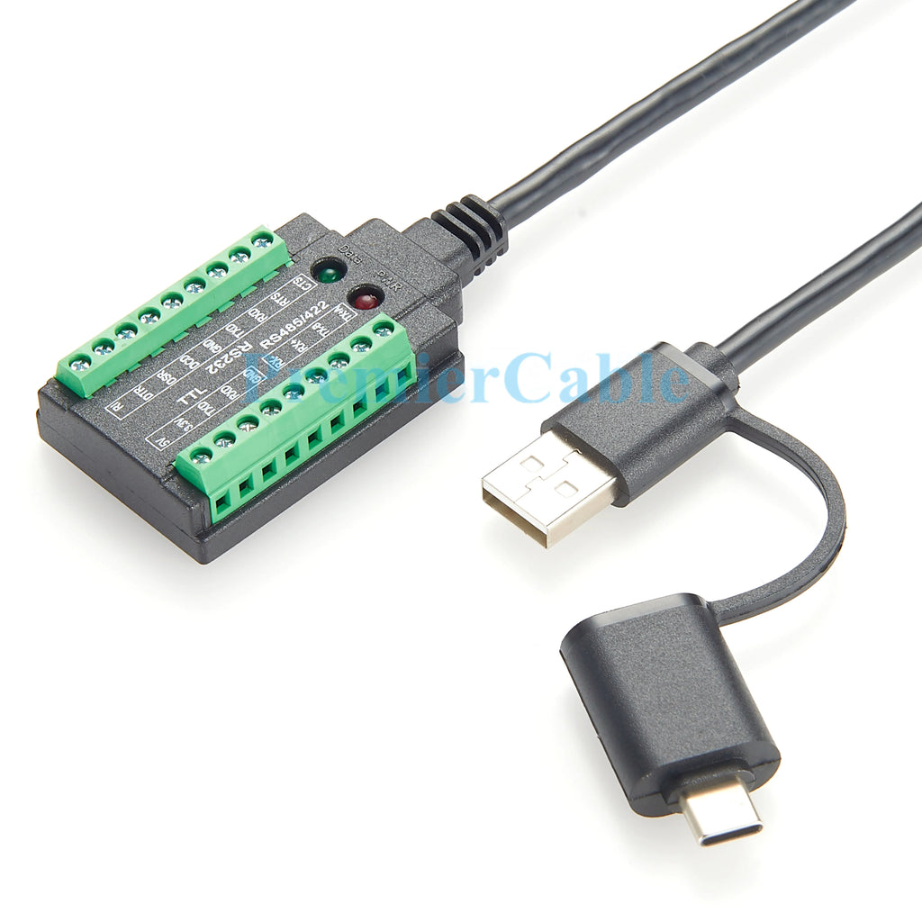 FTDI USB to RS232 RS485 RS422 TTL 3.3V 5V Serial Cable with FT232RNL Chip USB-C USB-A to COM Port Adapter Cable for Windows