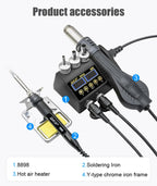 JCD 8898 Soldering Station 2 In 1 Soldering Iron Hot Air Rework Welding Station with Sleep Mode For BGA PCB IC SMD Repair Tools