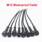 1Pair M12  2 3 4 5 Pin Waterproof IP65 Cable Wire Plug for LED Strips Male and Female Jack 20cm Lengh Connector Small Size Head