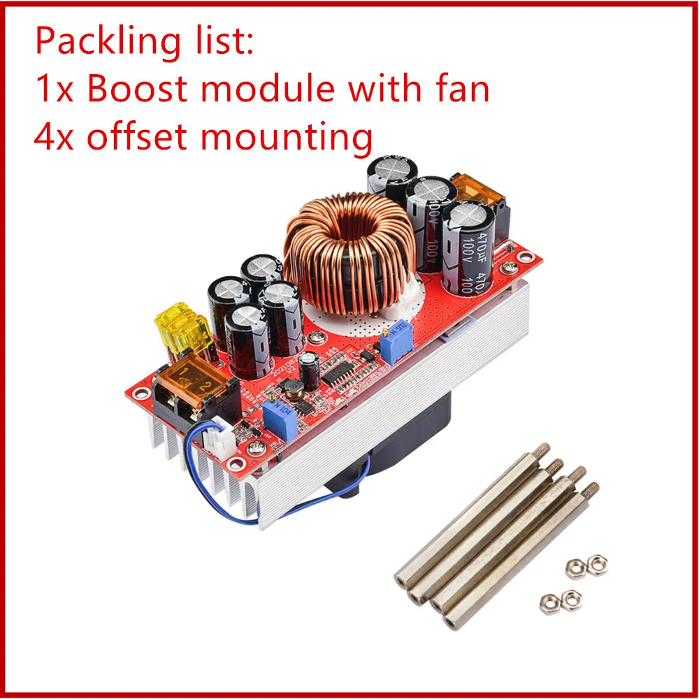 1800W DC-DC Boost Converter Module Adjustable Constant Voltage and Current Power Supply 1800W Gadgets Gizmos