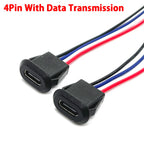 1pcs 4Pin USB C Connector Type-C Waterproof with PH 2.0 Nut Locking Plate Female TPC High Current Fast Charging Jack with CC Pin