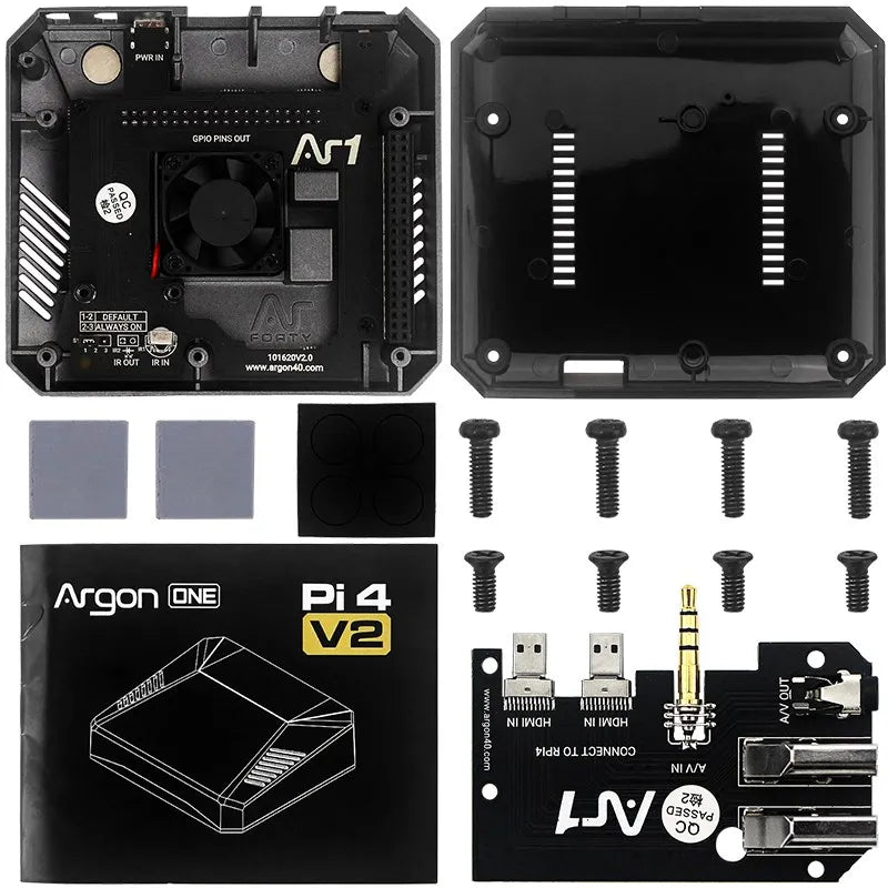 Argon One V2 Case for Raspberry Pi 4 Model B Passive Cooling Metal Shell Optional M.2 NVMe SSD Expansion Board for Argon ONE V2