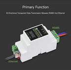 RS485 to RJ45 Ethernet Module Industrial Serial Server TCP/IP to Serial Support Rail-Mount Modbus Gateway Optional POE Function