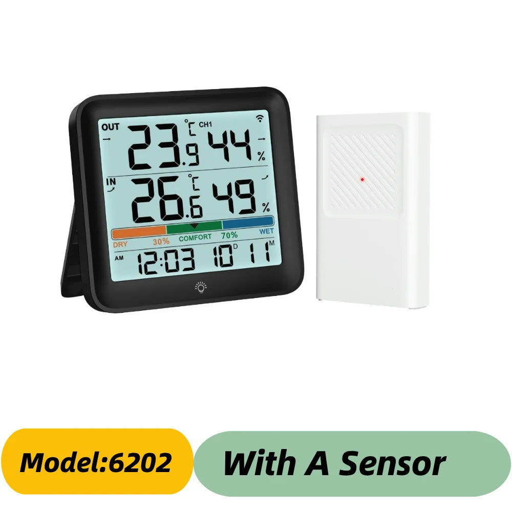 LCD Thermometer Hygrometer Sensor Gauge Indoor Room Digital Temperature Humidity Meter Weather Station For Home