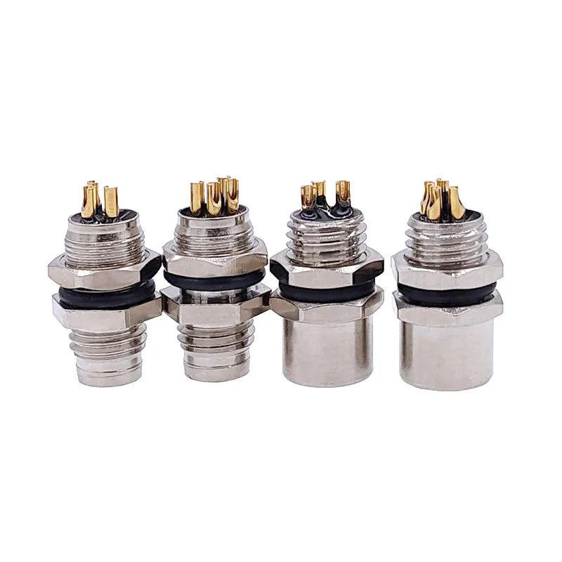 M8 Waterproof Sensor Connector Flange Socket A Type male&female 3pin 4pin plug straight screw threaded coupling