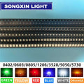 0402 0603 0805 1206 3528 5050 5730 3020 3014 4014 SMD LED Red Yellow Green White Blue Orange light emitting diode 100pcs/lot